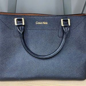 CALVIN KLEIN LEATHER PURSE SLATE BLUE